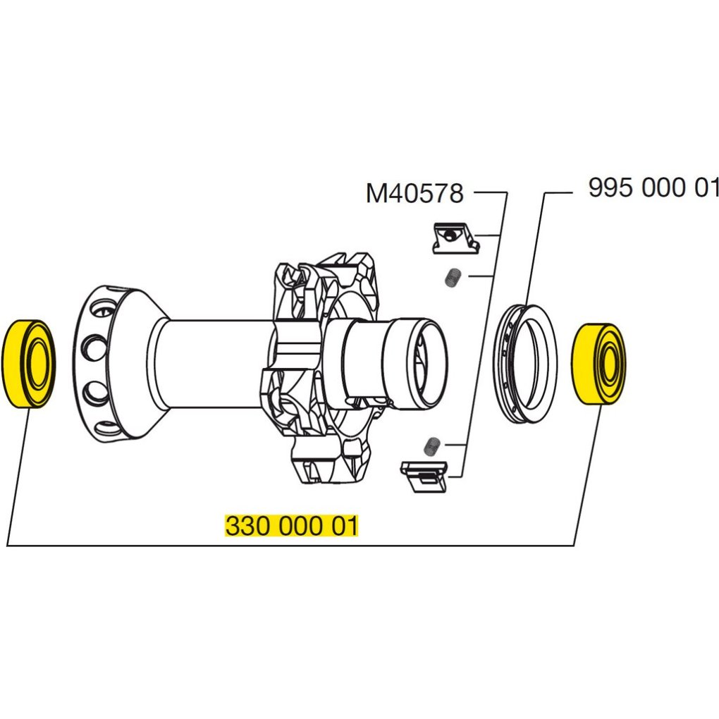 Mavic QRM + B9 Rear Wheel Hub Bearing - 22x9x7mm + 24x12x6mm - 33000001