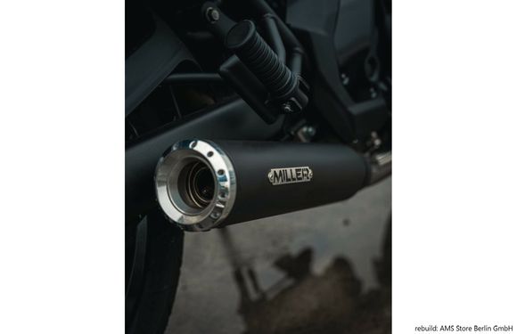 Complete Miller Exhaust Line Black Polished Standard TipRef: Mil01203A / Ka-En-650-Ii-X27.06