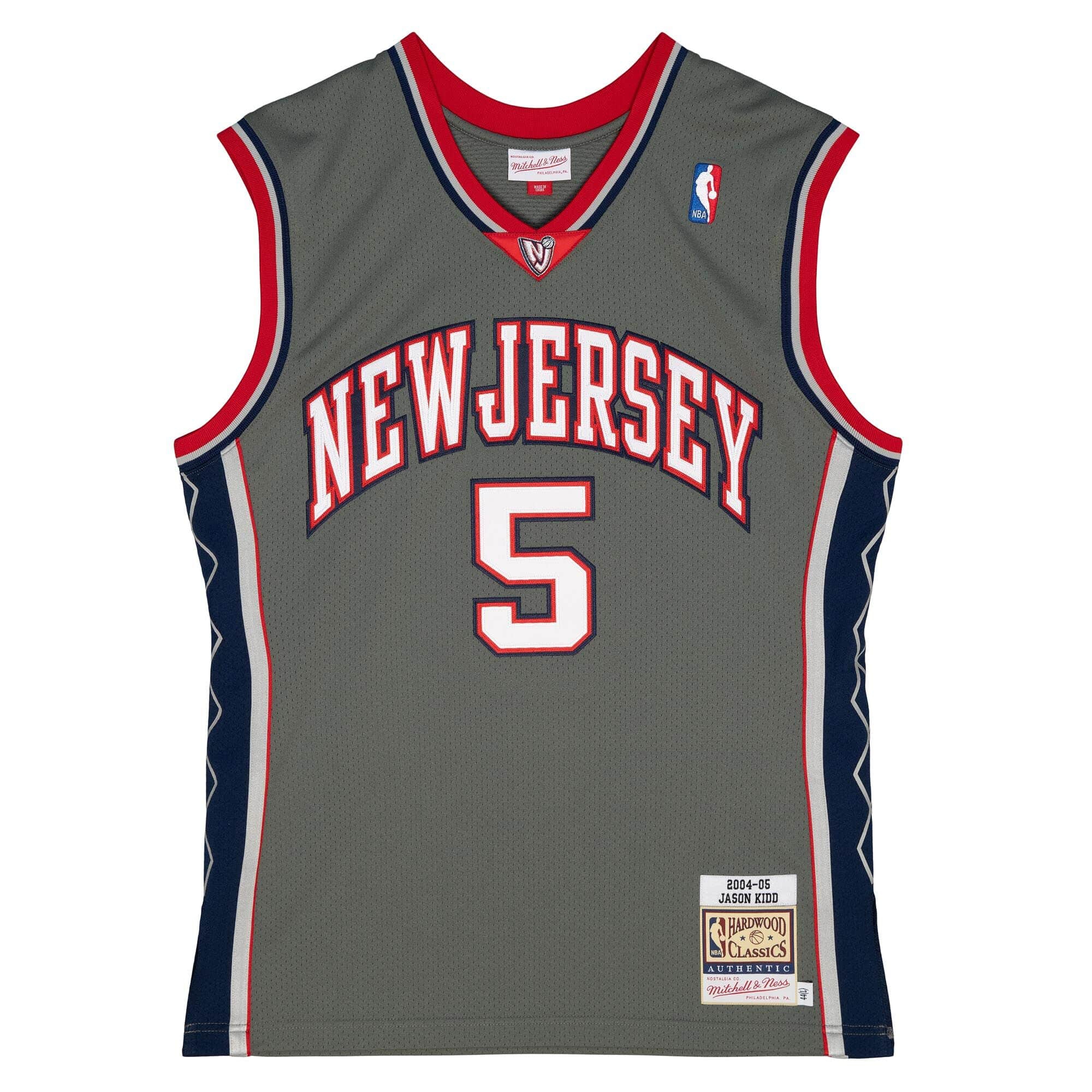 Jason Kidd #5 New Jersey Nets 2004-05 Mitchell & Ness Authentic NBA Jersey Grey