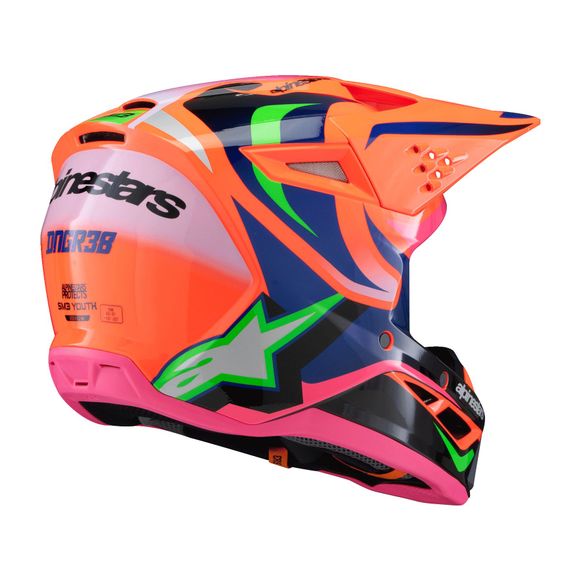 Casque cross Alpinestars SUPERTECH S-M3 - DEEGAN - ENFANT - Orange / VioletRef : AP3389