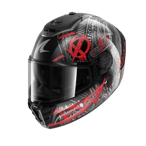 Shark SPARTAN RS CARBON SHIEVER Full Face Helmet - Gray / RedRef: SH1878