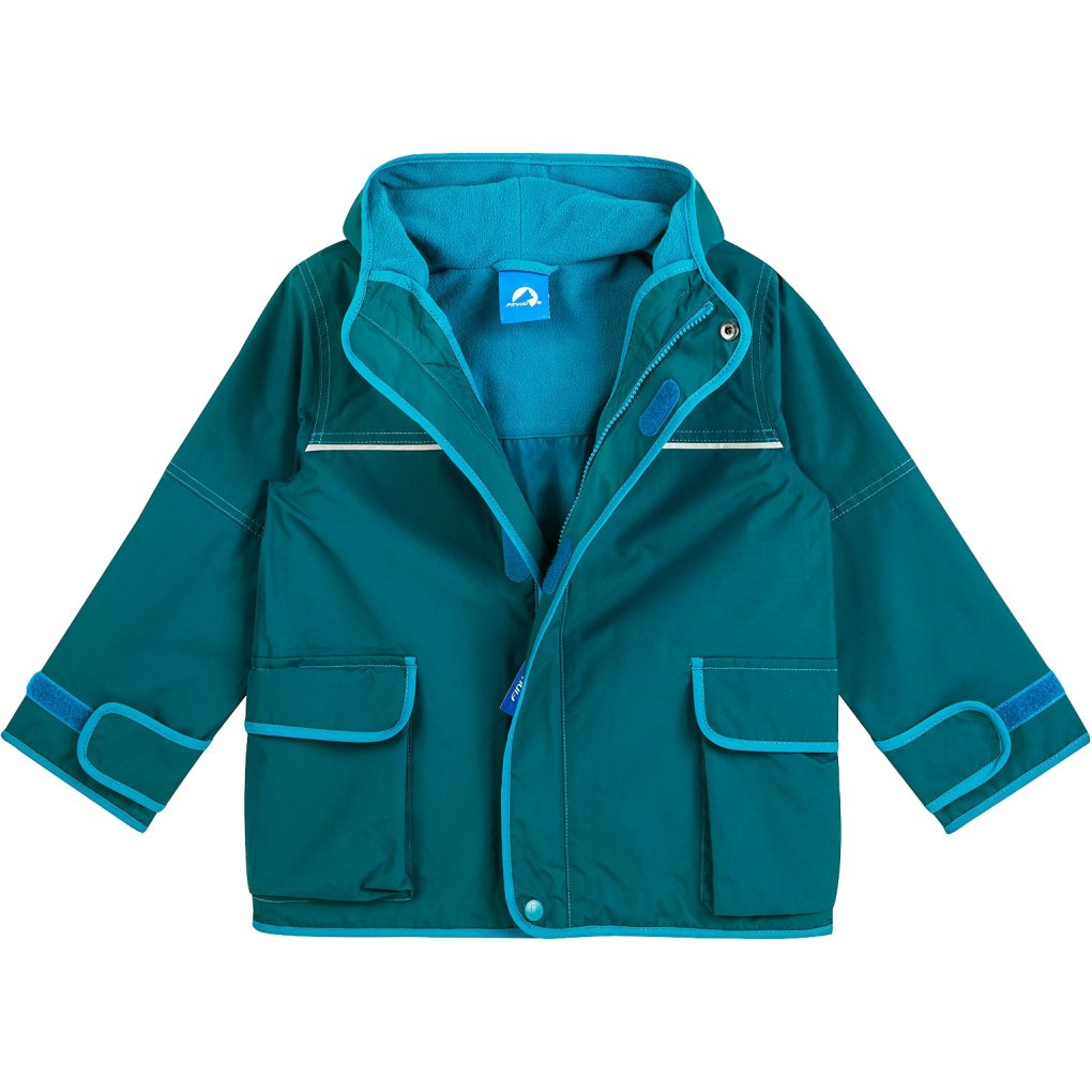 Finkid TUULIS EKO Zip-In Outer Jacket - utdoor Parka Kids - deep teal/seaport