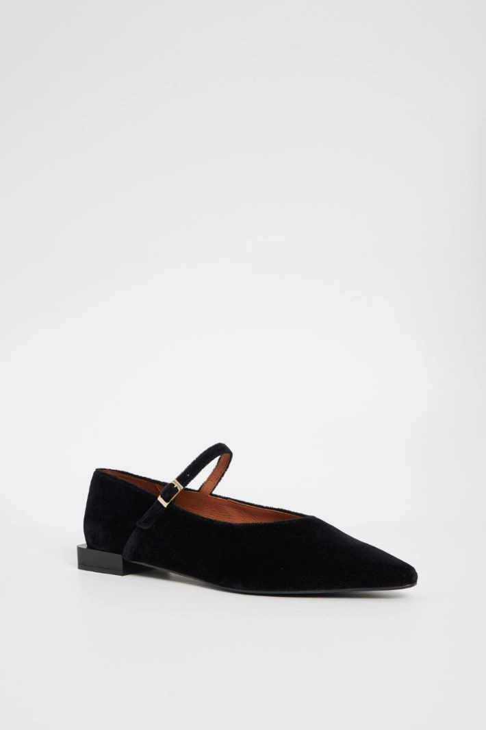Velvet ballerinas - BLACK