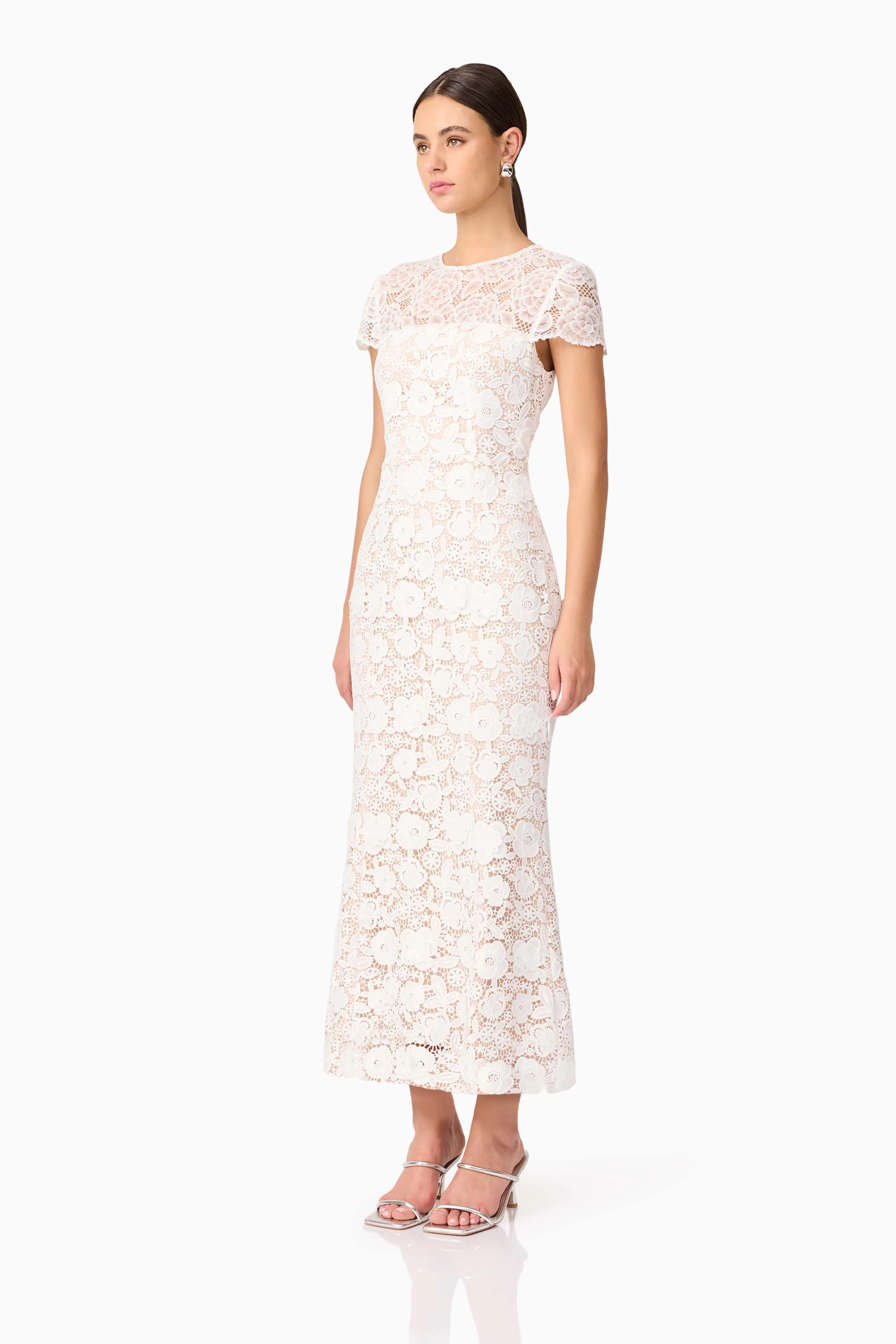 Margot Lace Maxi Dress in White