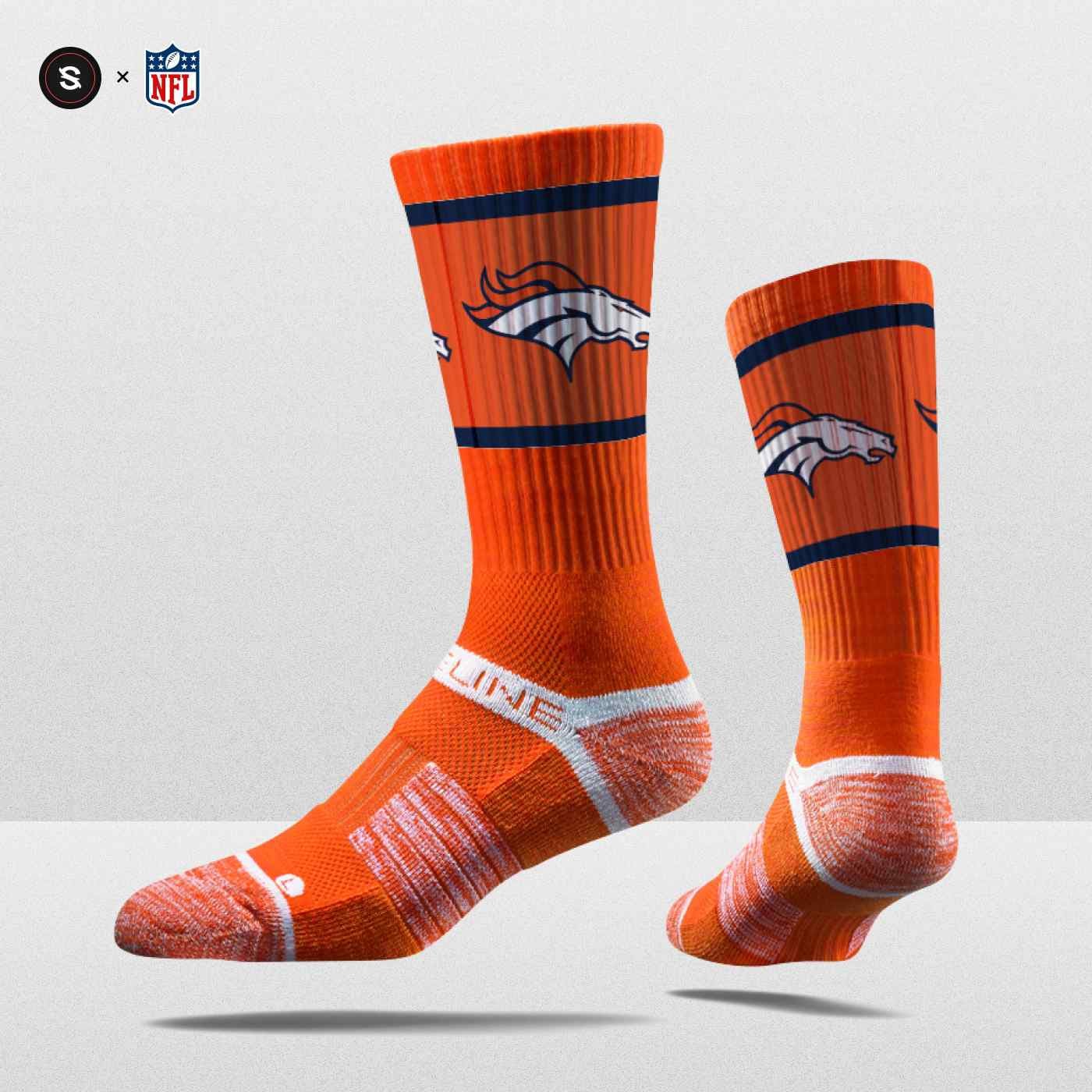 Denver Broncos Strideline Premium NFL Crew Socks