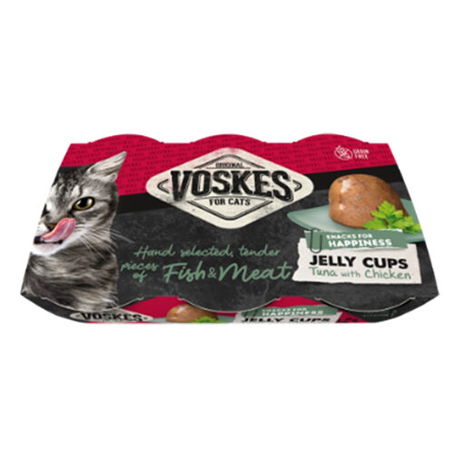 Voskes Jelly Cups Cat Treat - Tuna - 6 x 25 g