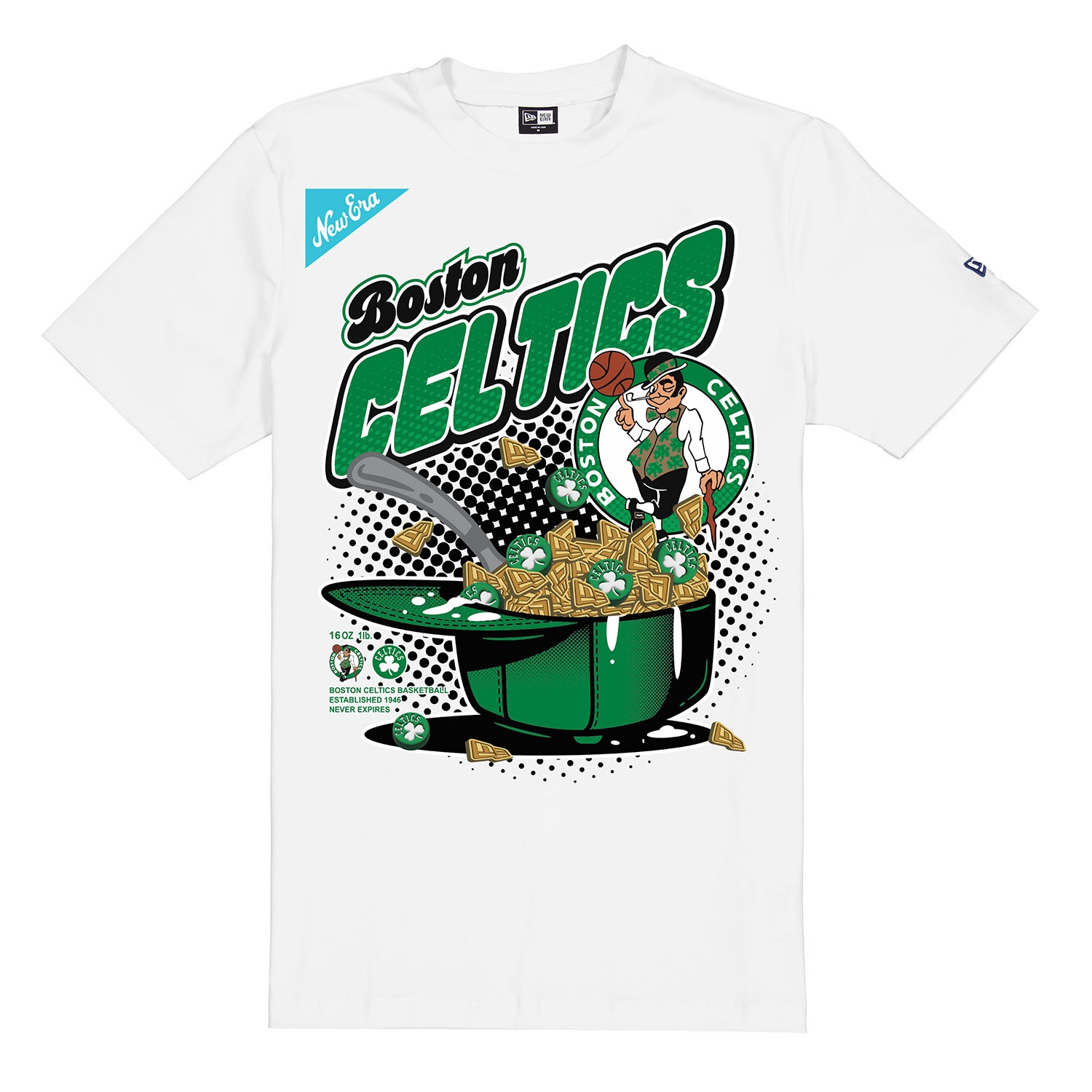 Boston Celtics Cereal Bowl Oversized NBA T-Shirt White