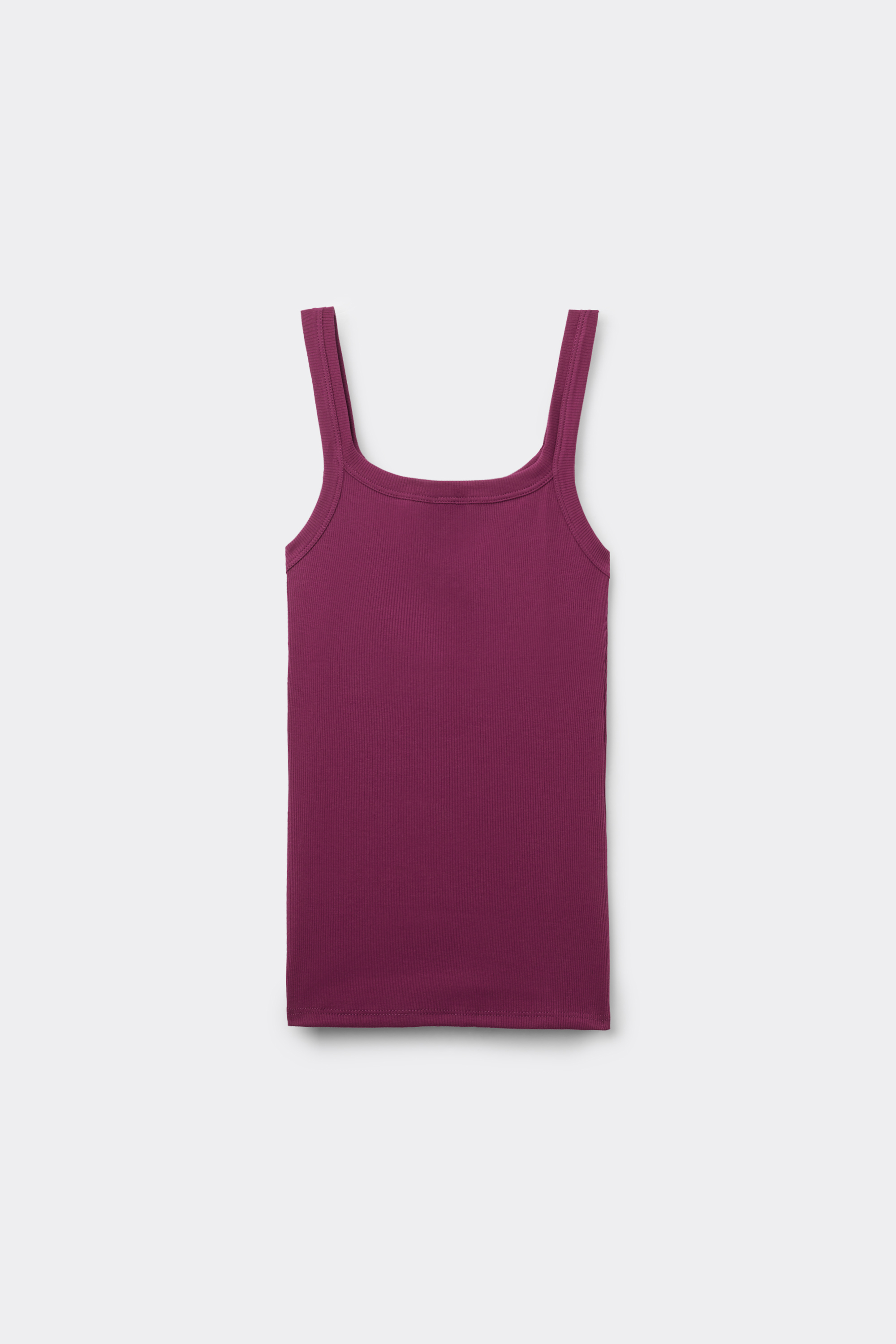 Square Neck Ribbed Cotton Camisole