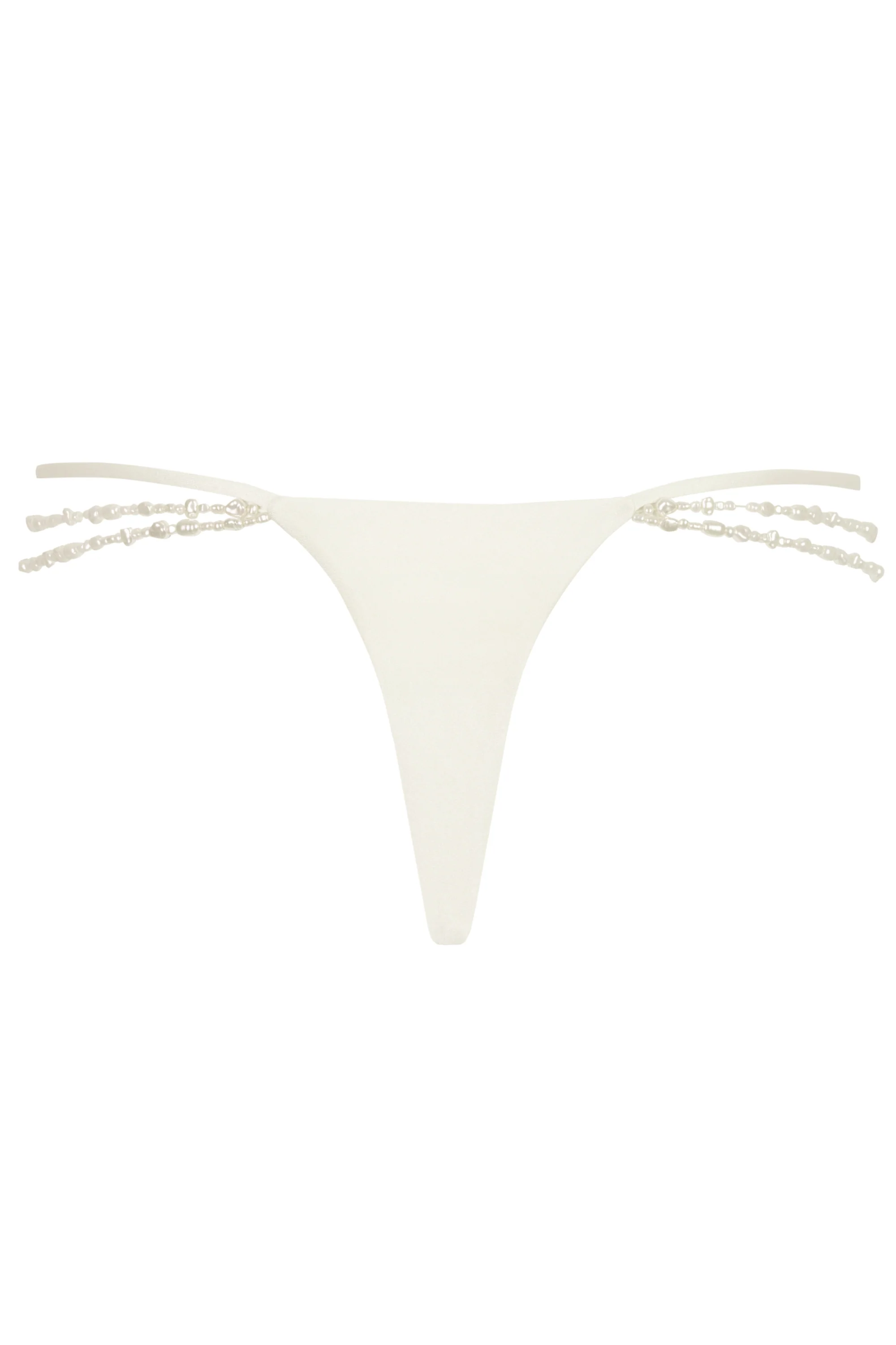 Multi-Strap Cheeky Bikini Bottoms  in Pearl