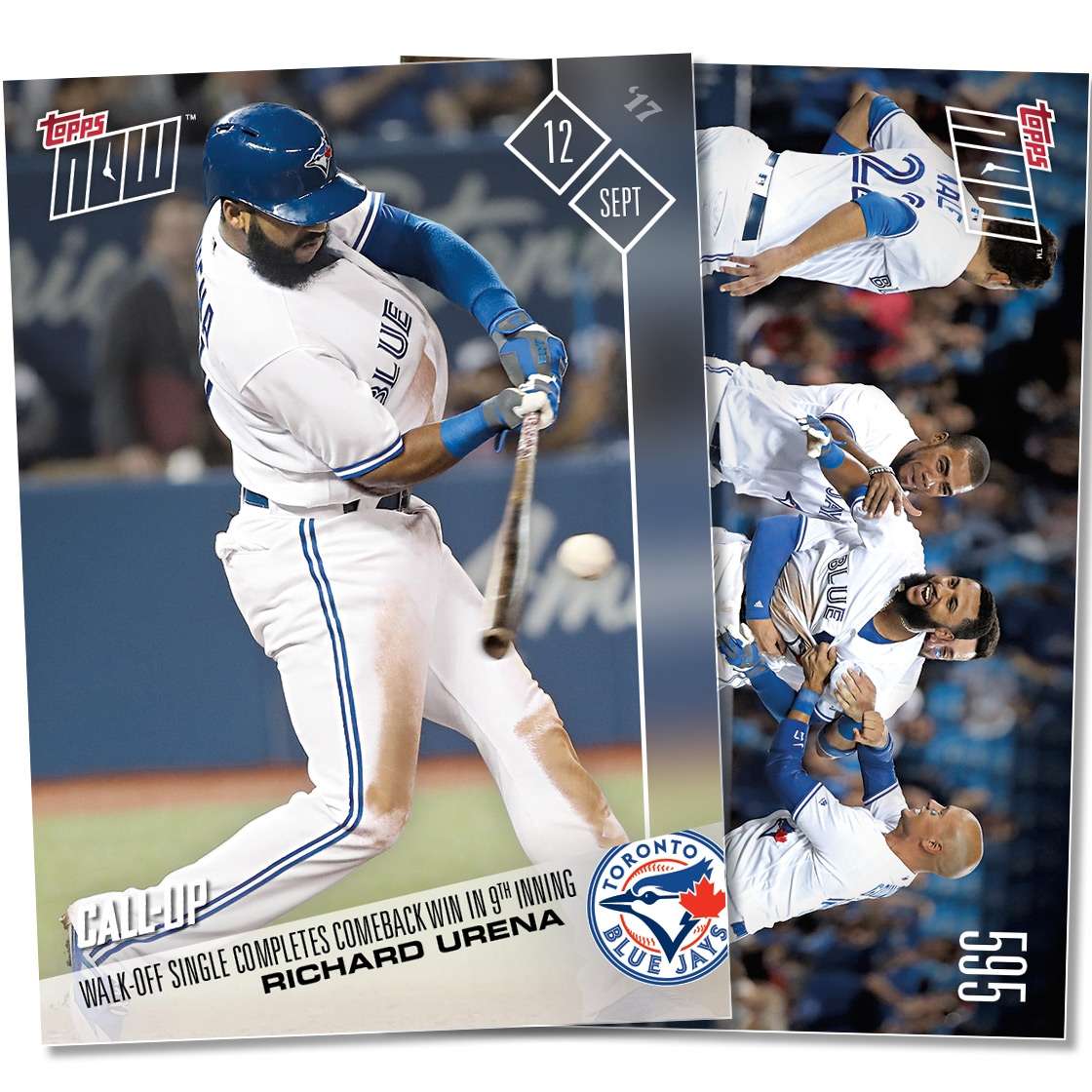 Richard Urena (Call-Up) - 09/12/2017 MLB TOPPS NOW® Card 595 Print Run: 362