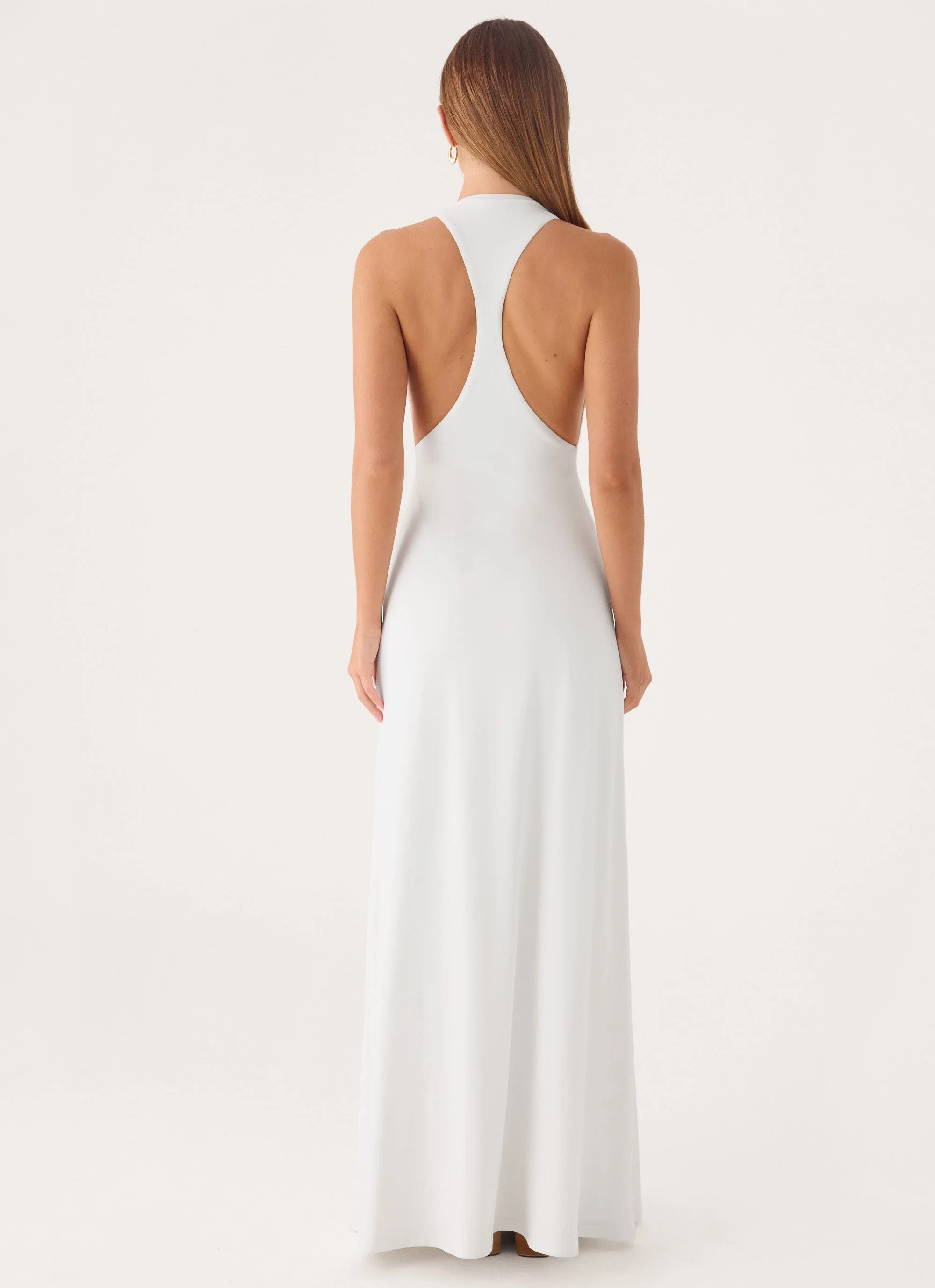 Elliah Cut Out Back Maxi Dress - White