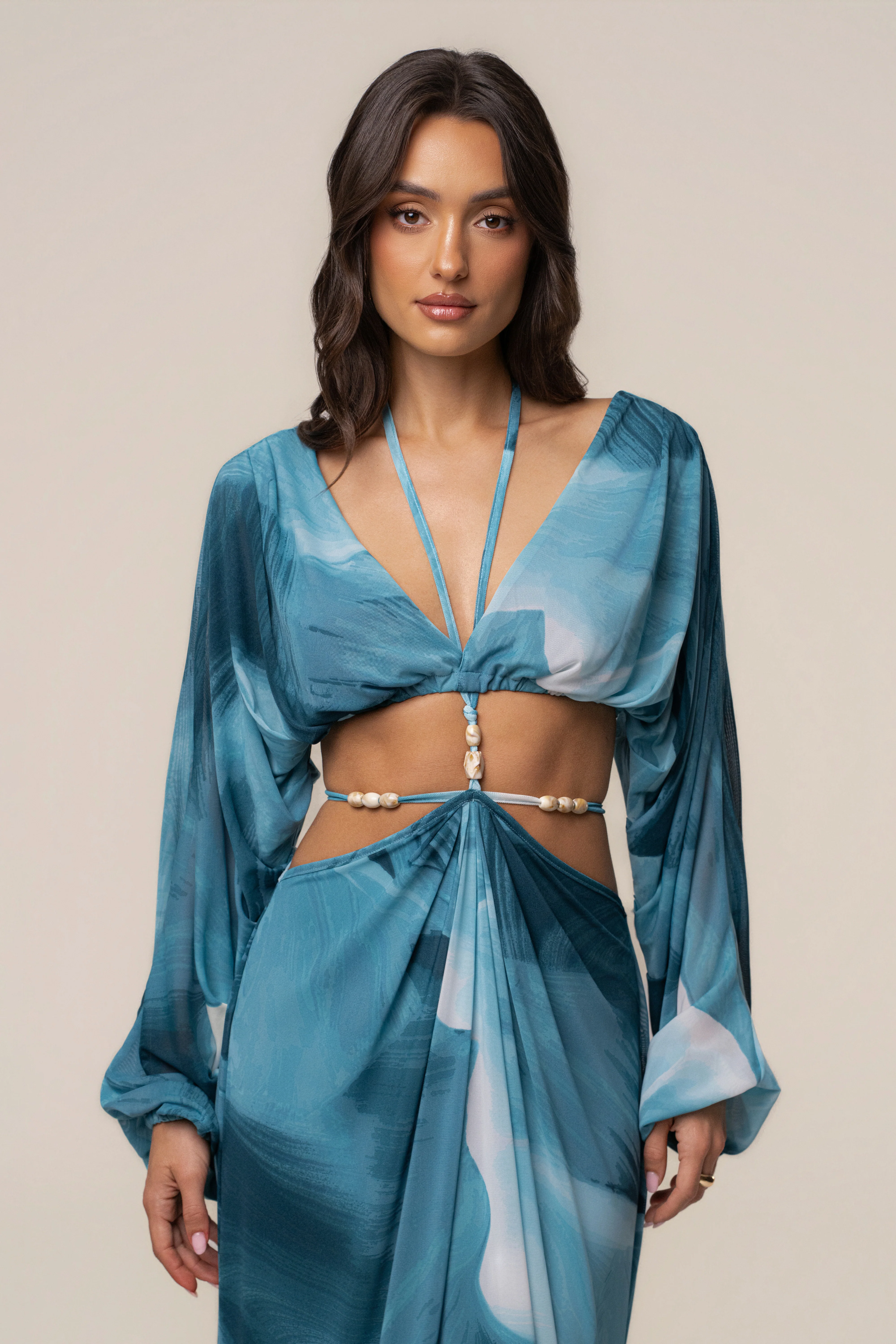 Sunset Blue  Selene Draped Top