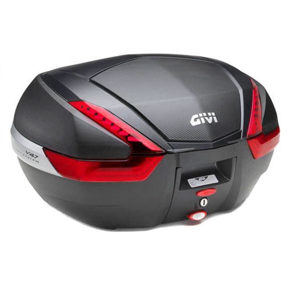 Top case Givi MONOKEY V47NN CARBONE REFLECTEUR ROUGE Universel - NoirRef : GI0554 / V47NN