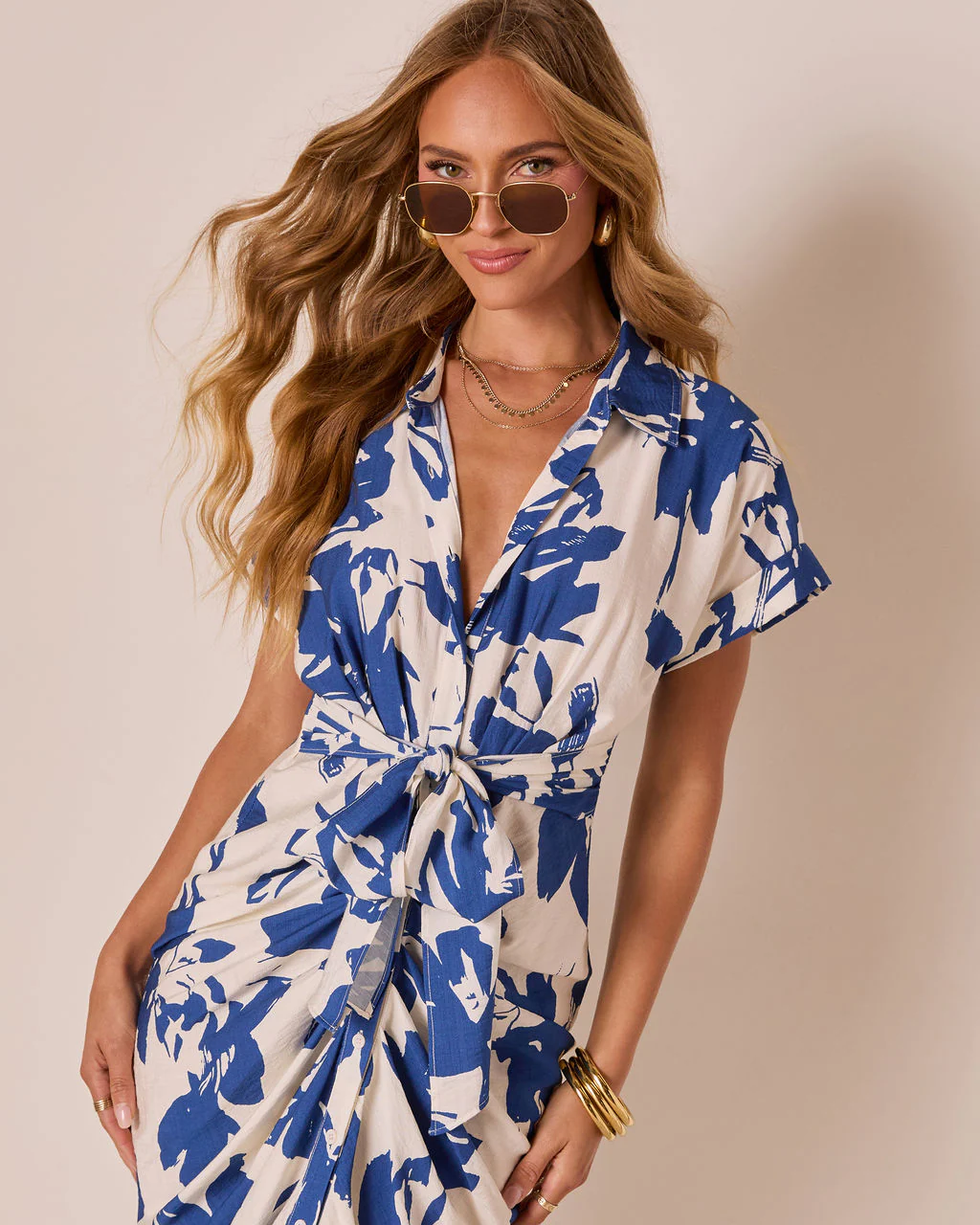 Savannie Front Tie Midi Dress