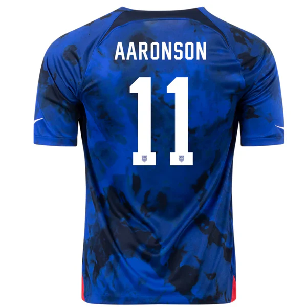 United States Brenden Aaronson Away Jersey 22/23 (Bright Blue/White)
