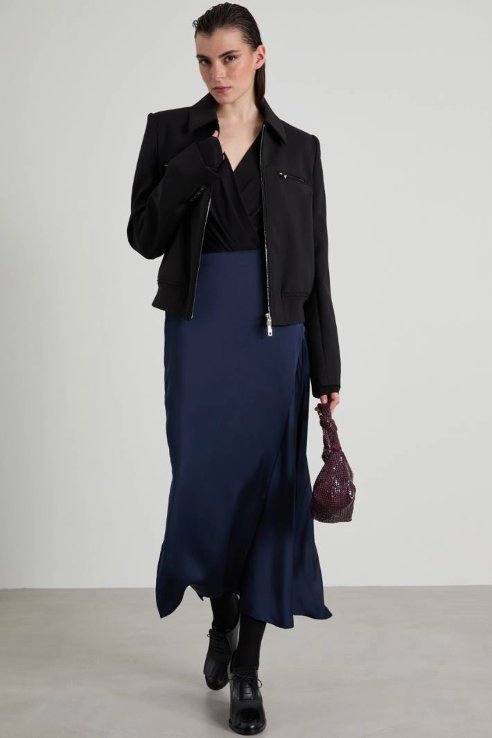 Wool canvas jacket - BLACK