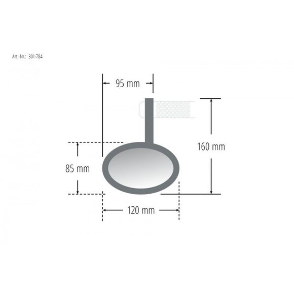 Highsider Ferrara evo rearview mirror (unit) Universal - BlackRef: 301-784