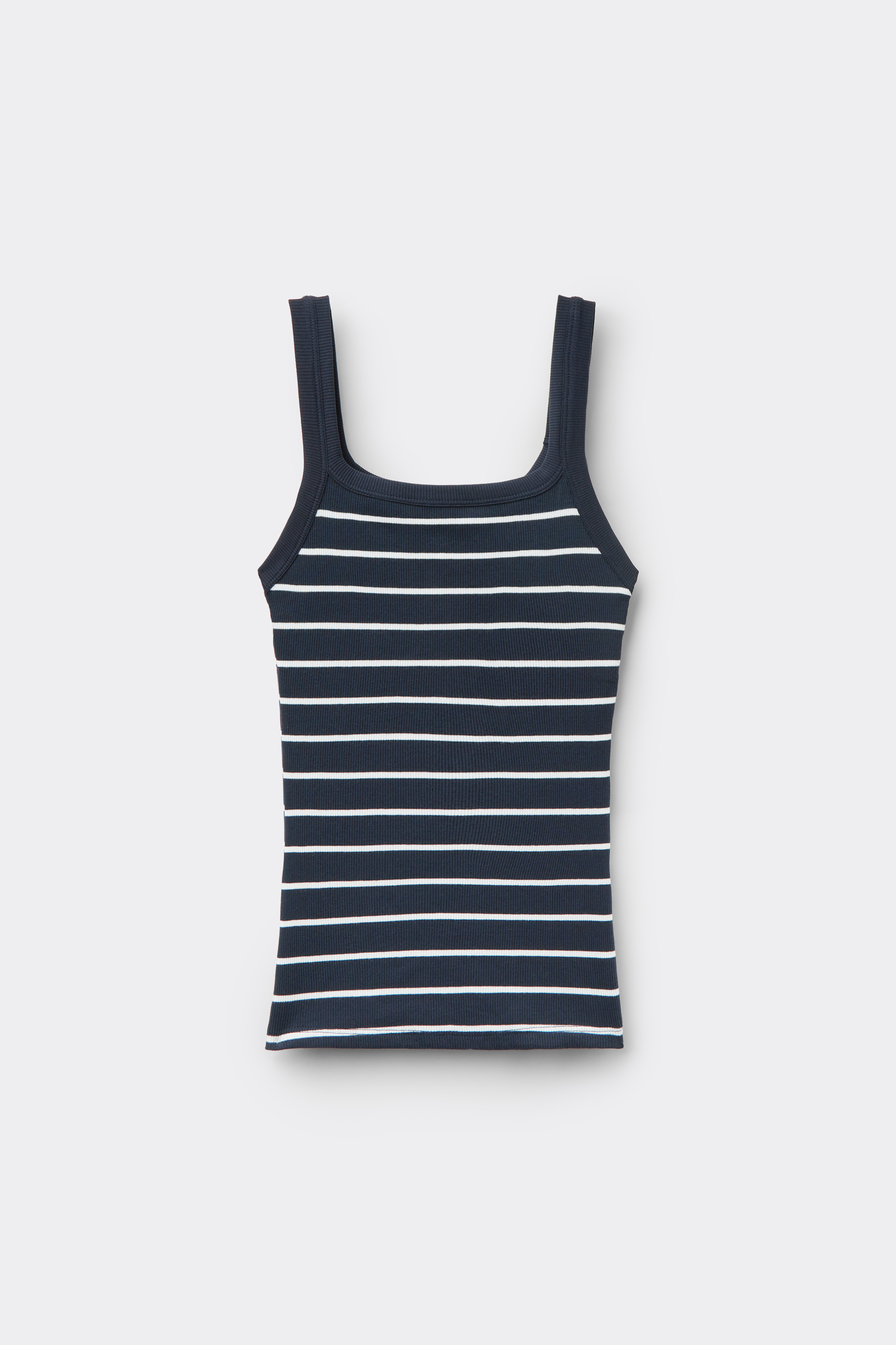Square Neck Ribbed Cotton Camisole