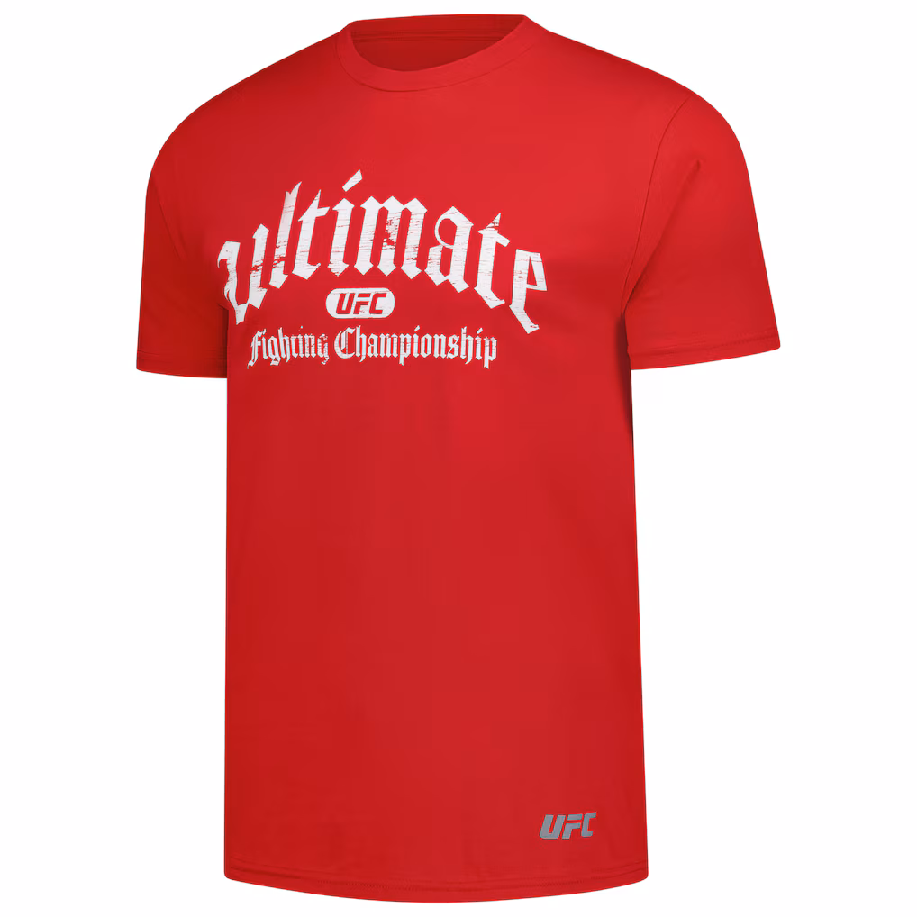 Men's Red UFC Arched Wordmark T-Shirt