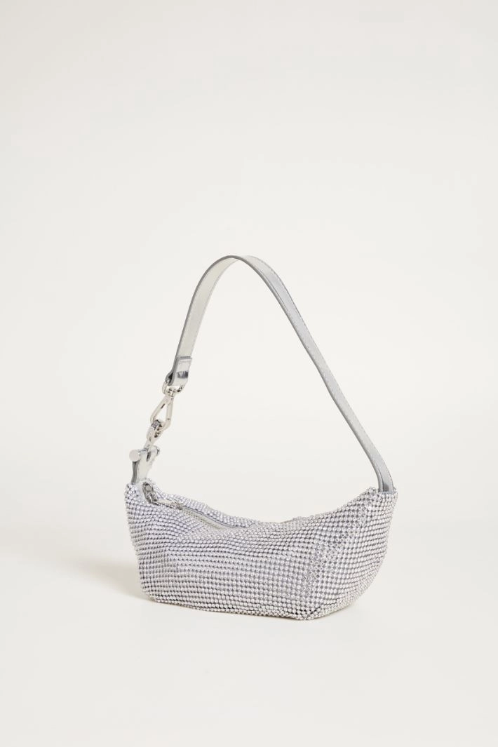 Rhinestone mesh bag - SILVER