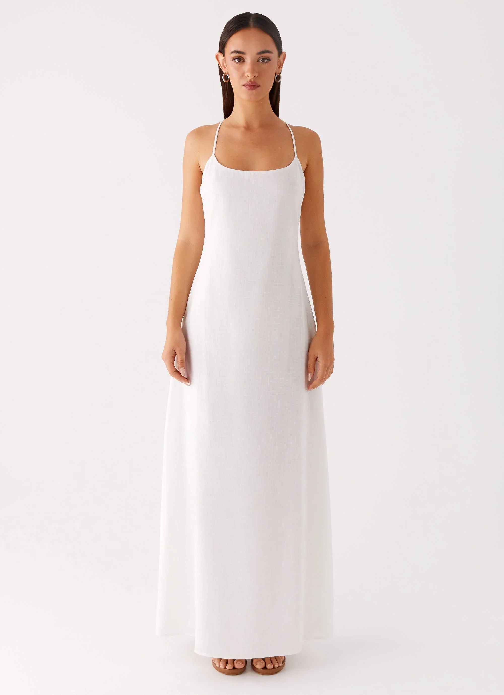 Madeleine Scoop Neck Maxi Dress - Off White
