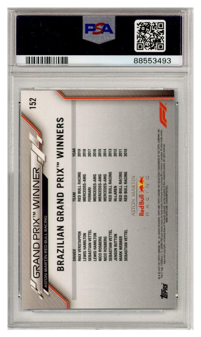 2020 TOPPS CHROME MAX VERSTAPPEN F1 SAPPHIRE EDITION #152 PSA 10