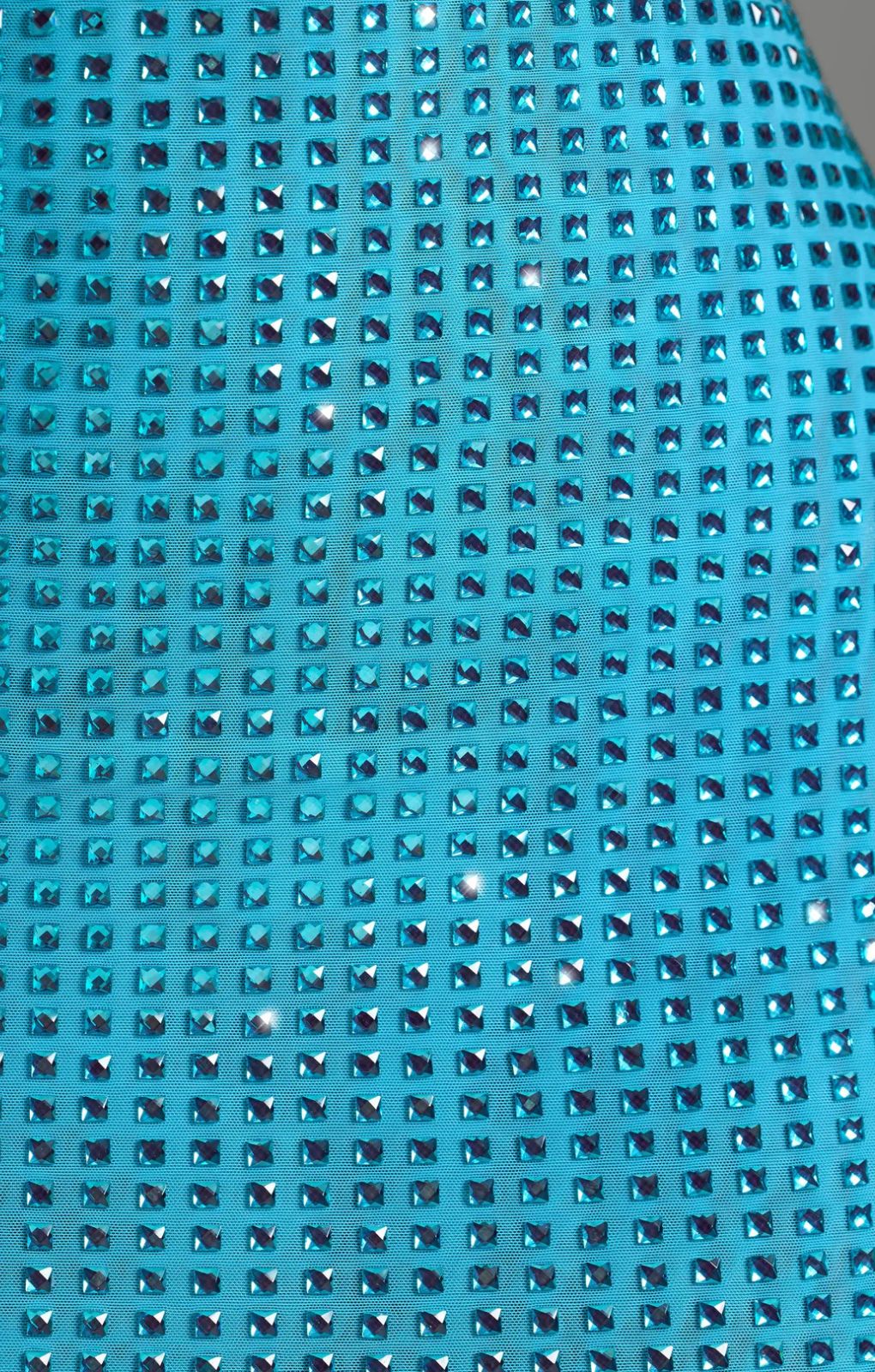 Oh Polly Embellished Halterneck Mini Dress in Aqua Blue