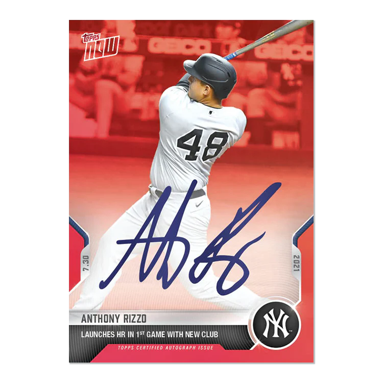 On-Card Auto # to 10 - Anthony Rizzo - 2021 MLB TOPPS NOW® Card 584D