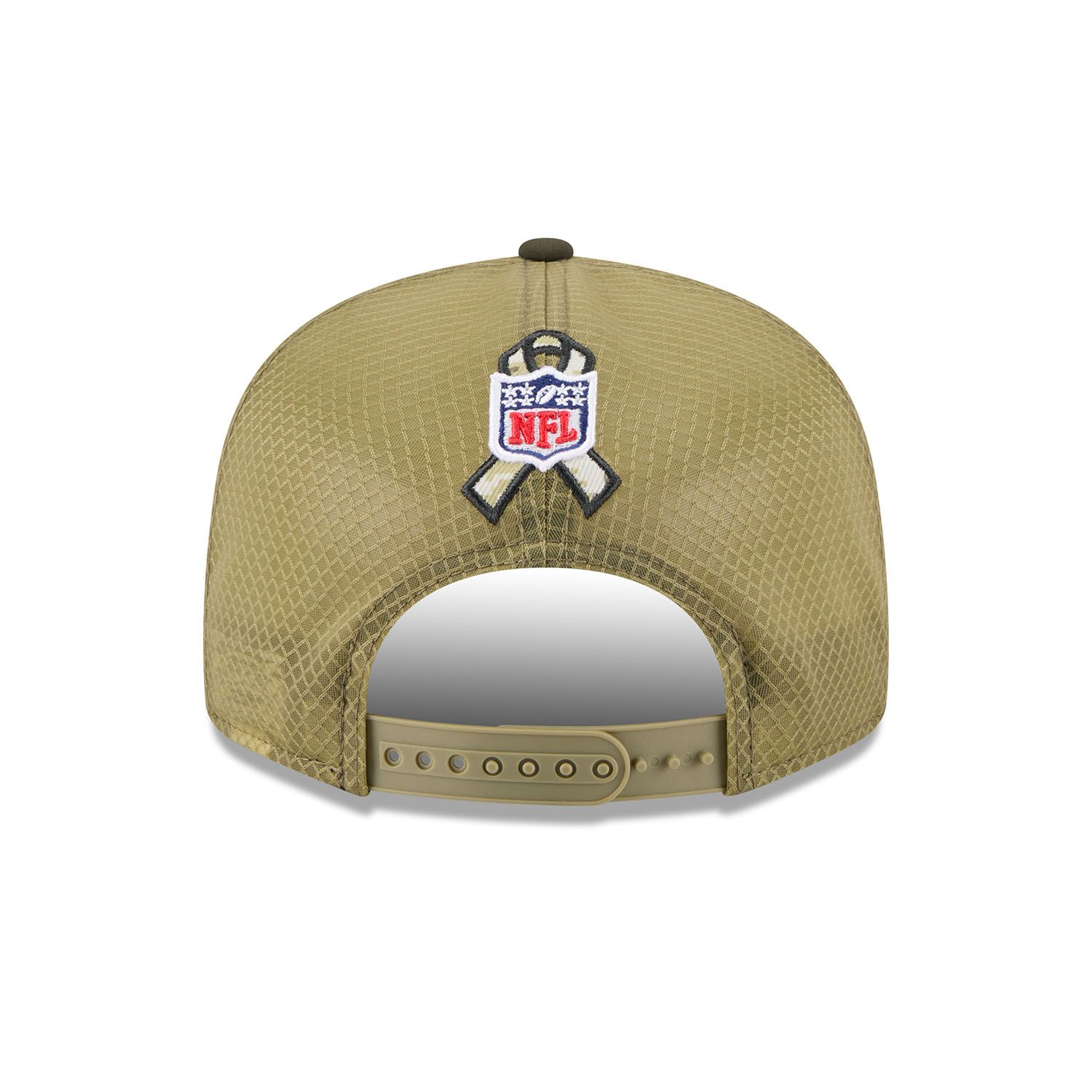 Atlanta Falcons 2025 NFL Salute to Service 9FIFTY Split Panel Trucker Snapback Cap Olive