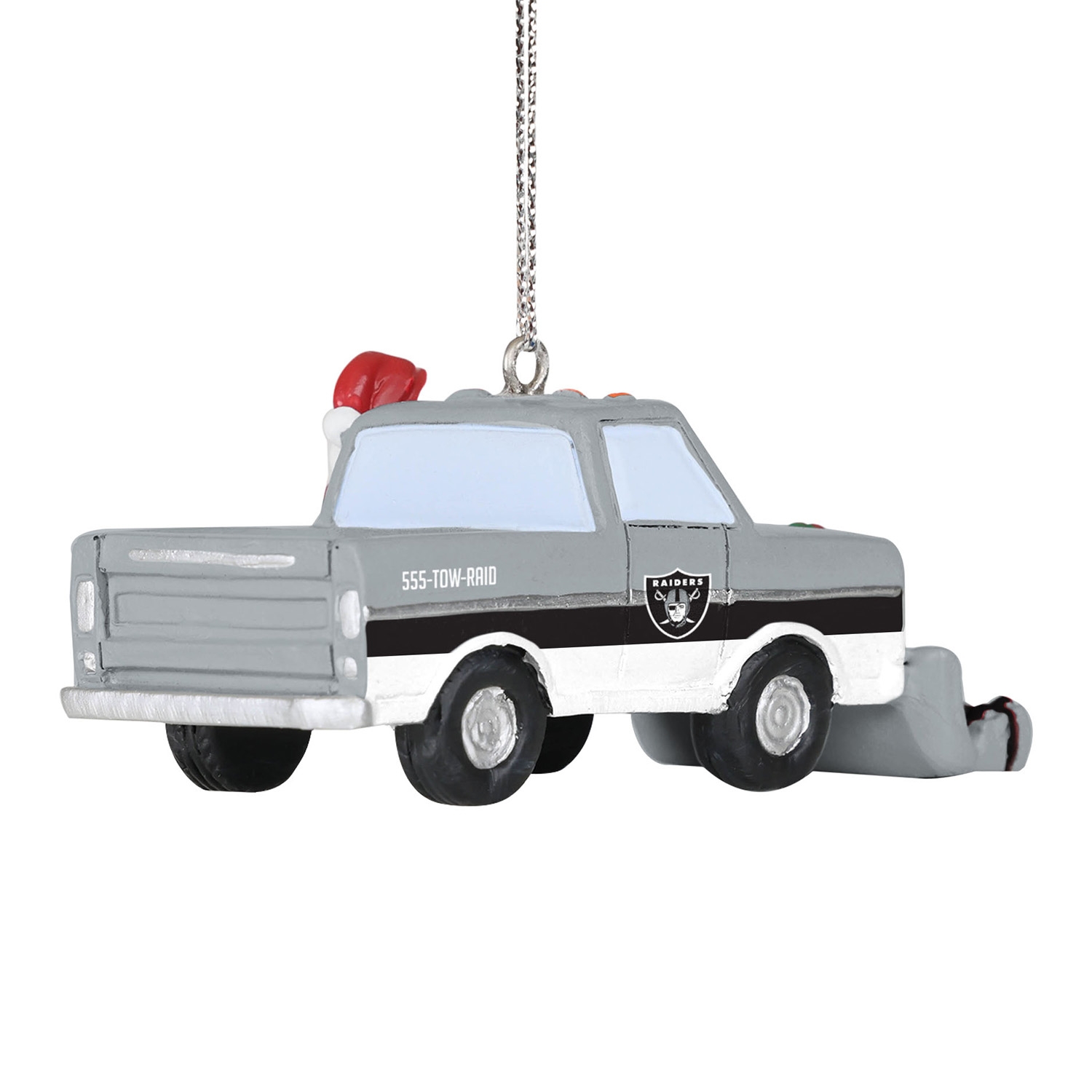 Las Vegas Raiders NFL Snow Plow Truck Christmas Ornament