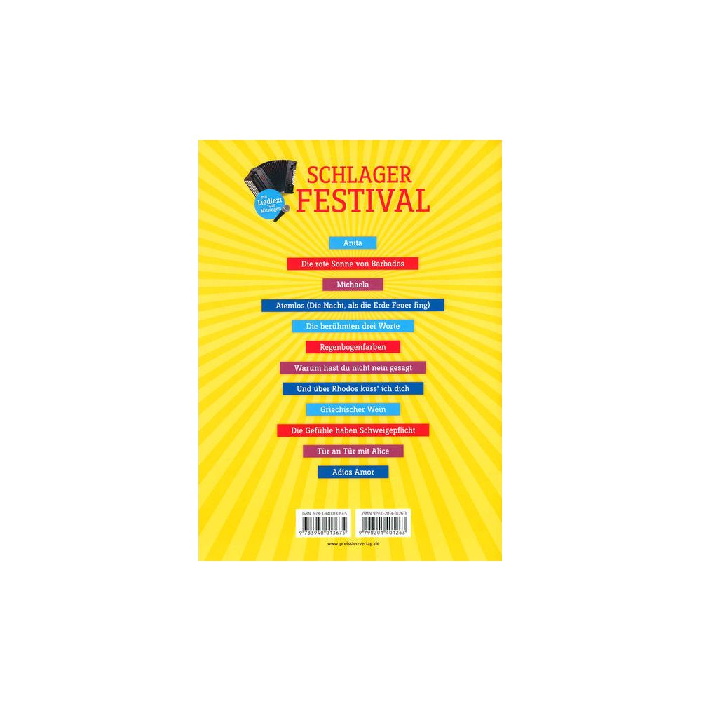 Musikverlag Preissler Schlagerfestival – Thomann Ireland