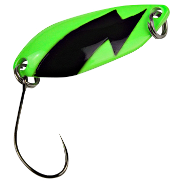 FTM Trout Spoon Spark (2,5 g, Green\/Black UV)