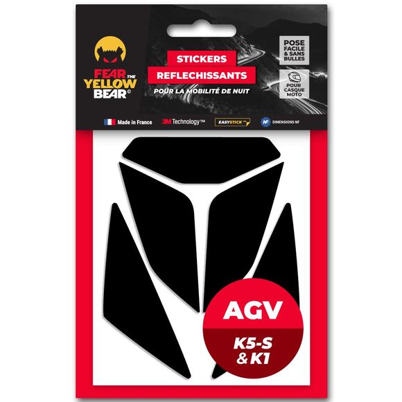 Reflective stickers fear the yellow bear replica AGV k5 / k1 - blackRef: FYB0006
