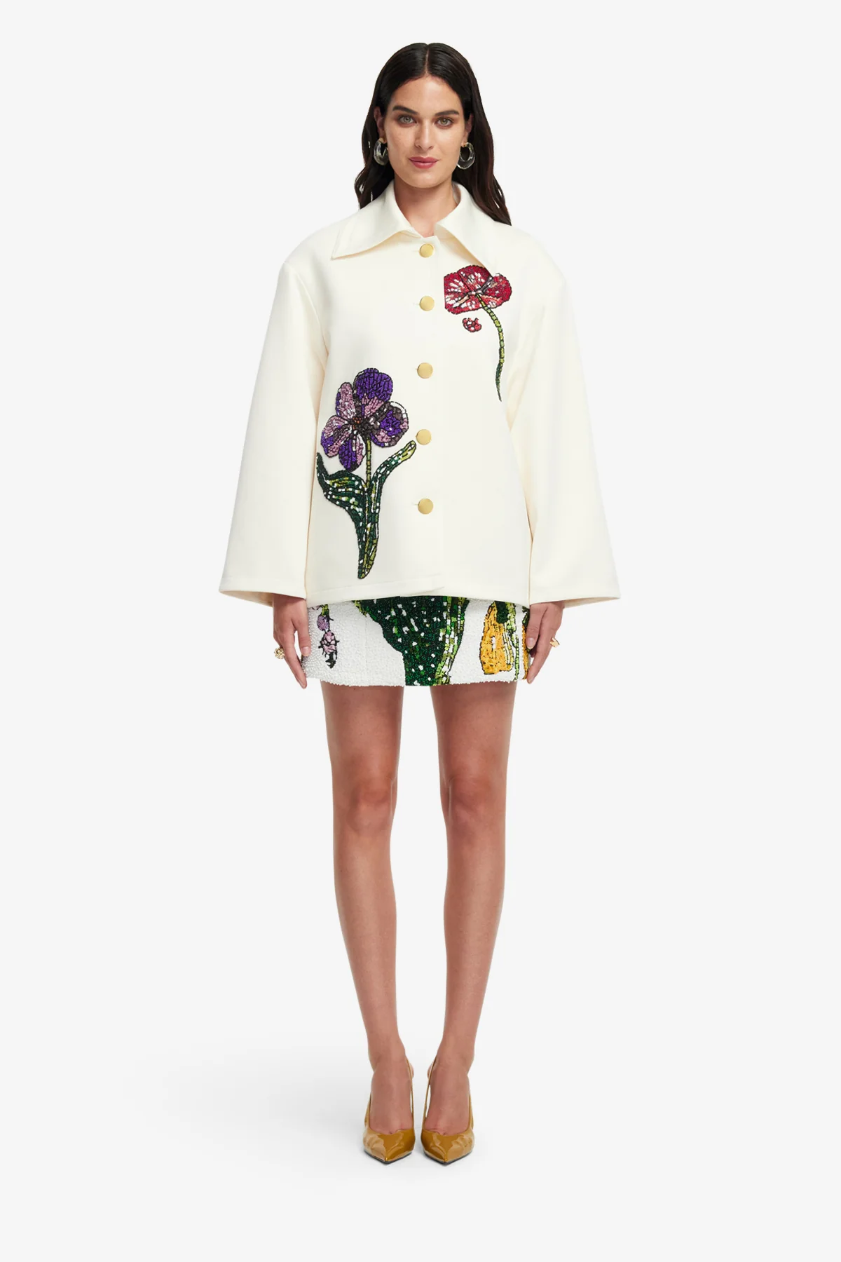 Leyna Embellished Jacket - Wildflowers