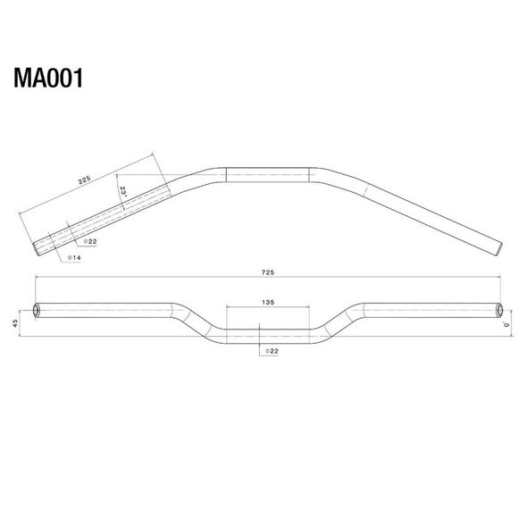 Rizoma Handlebar Height 45 mm Diameter 22 mm Universal - RedRef: RZ0033