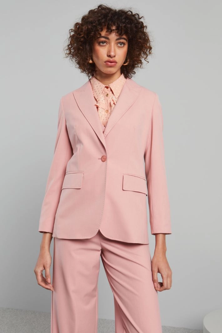 Top-stitched blazer - PASTEL PINK