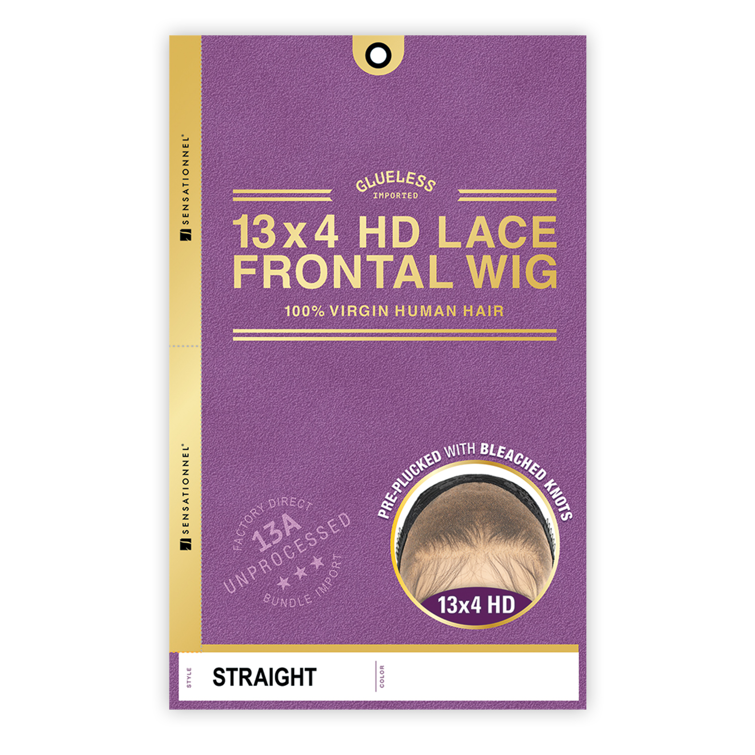 Sensationnel Unprocessed Virgin Human Hair 13X4 HD Lace Frontal Wig Glueless 13A Straight 28