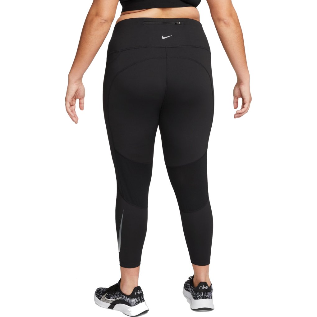 Nike Dri-FIT Fast Mid-Rise 7/8 Leggings (Plus Size) Women - black/reflective silver FB3230-010