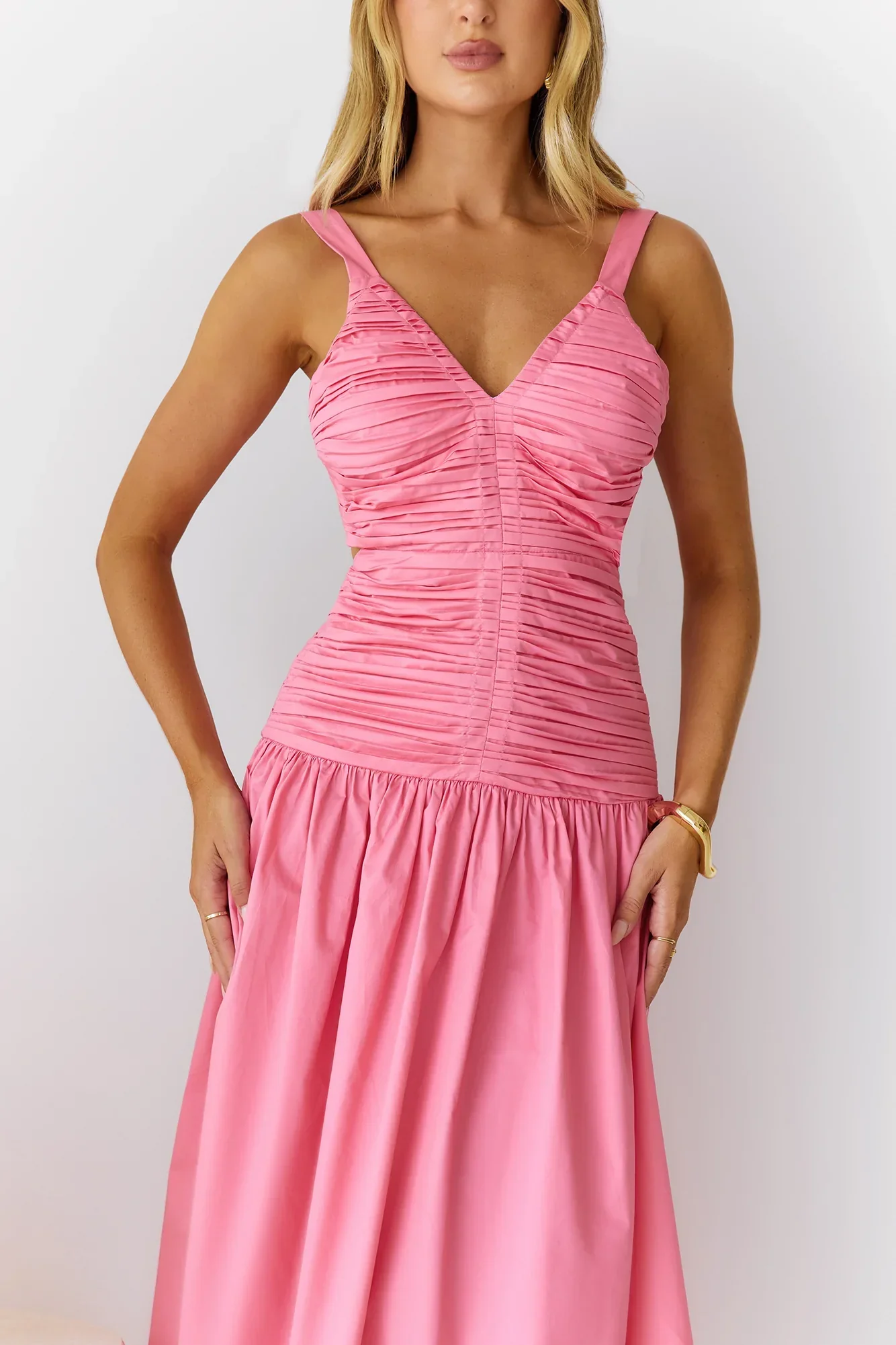 Sunny Vineyards Midi Dress Pink