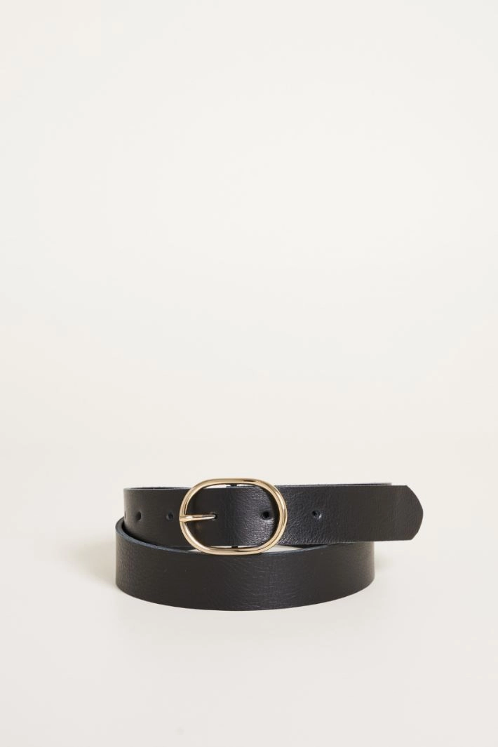 Leather belt - BLACK