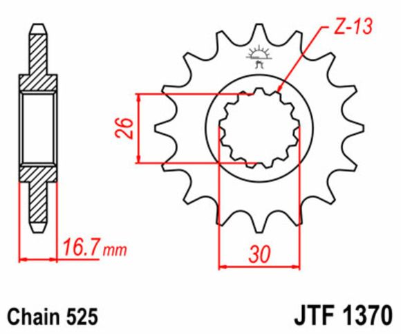 JT. Standard steel 1370 - 525Ref: Jtc01357A / 1077237002
