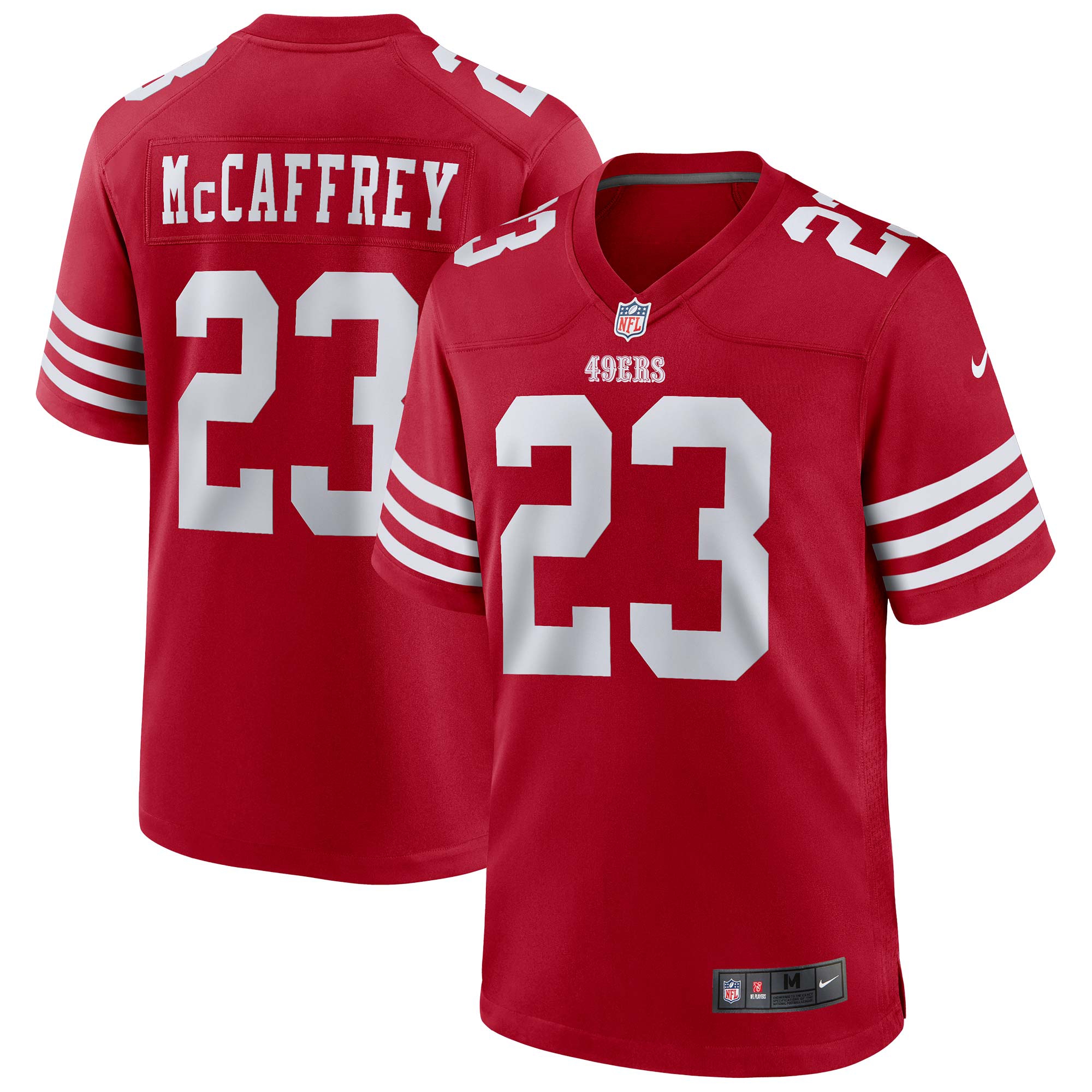 Christian McCaffrey #23 San Francisco 49ers Nike Game NFL Jersey Red