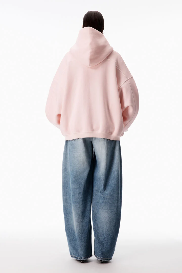 all-over crystal zip up hoodie