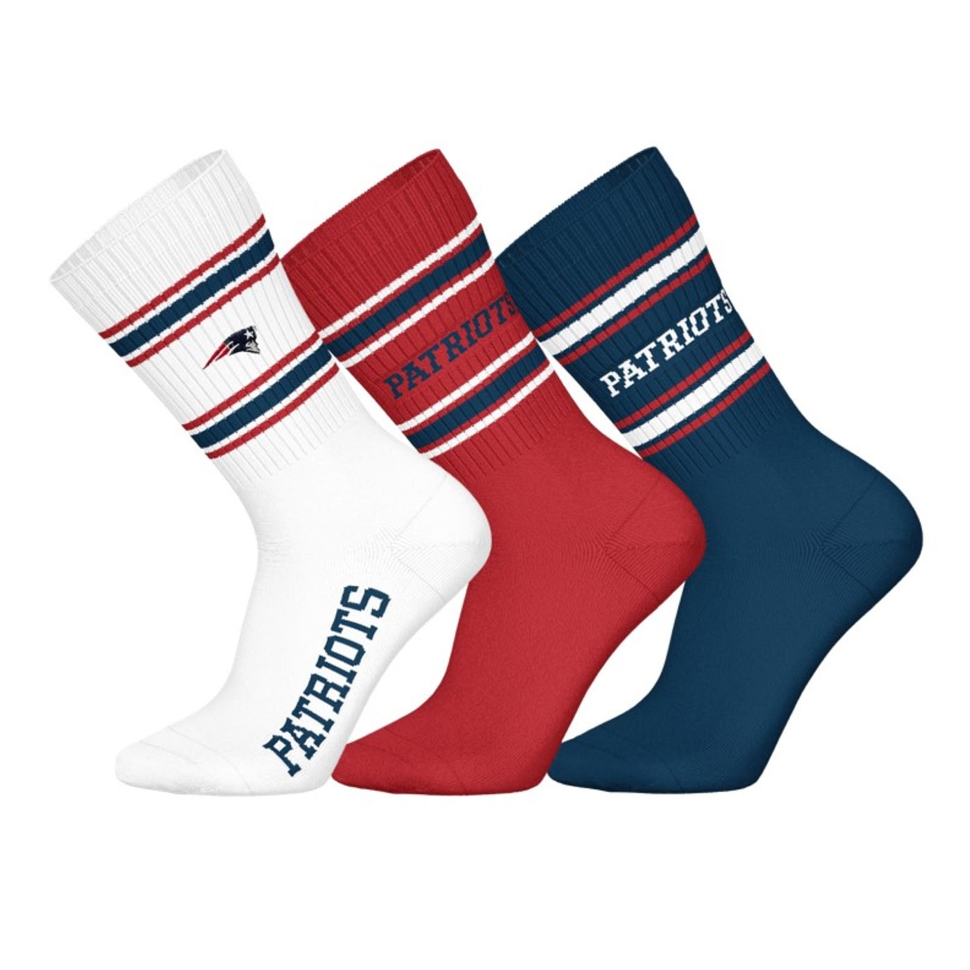 New England Patriots Team Set NFL Crew Socks (3-Pack)
