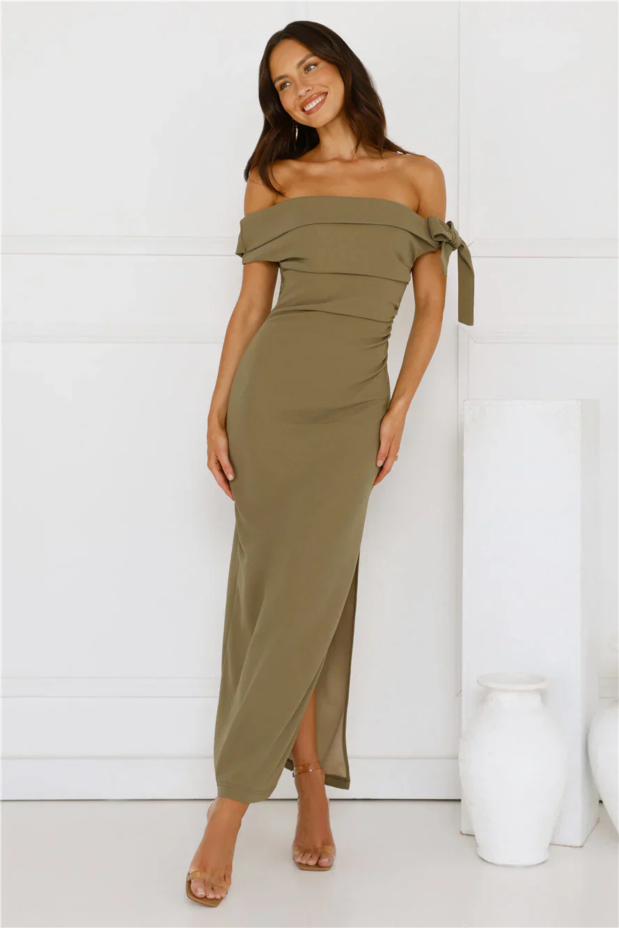 The Luxe Party Maxi Dress Olive