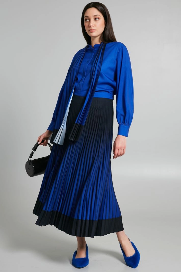 Blouse with pleated foulard - BLUETTE