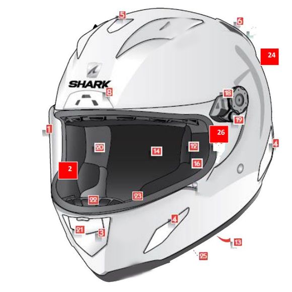 Shark Red Cap - Race -R Pro Gp 06 - Black / RedRef: SH1212