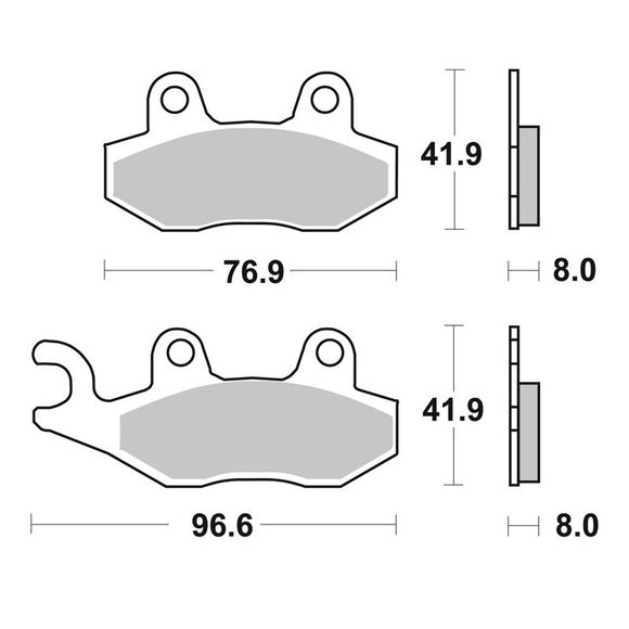 SBS 611LS Sinter Sintered Metal rear brake padsRef: 611LS / 611040