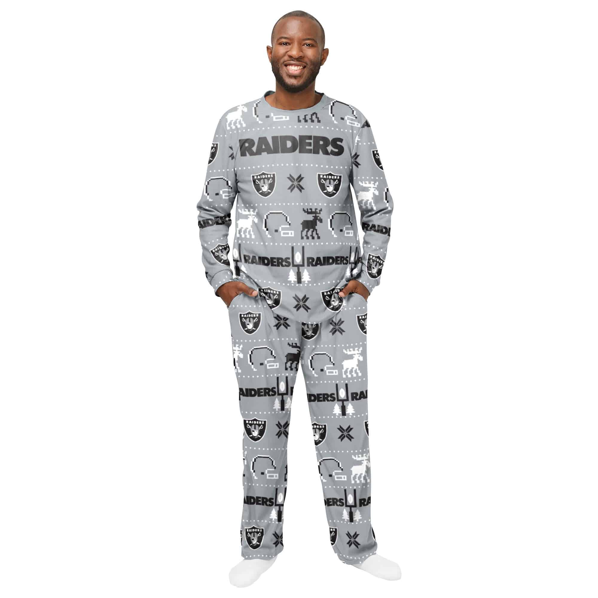 Las Vegas Raiders NFL Holiday Pajamas Set (2-Piece)