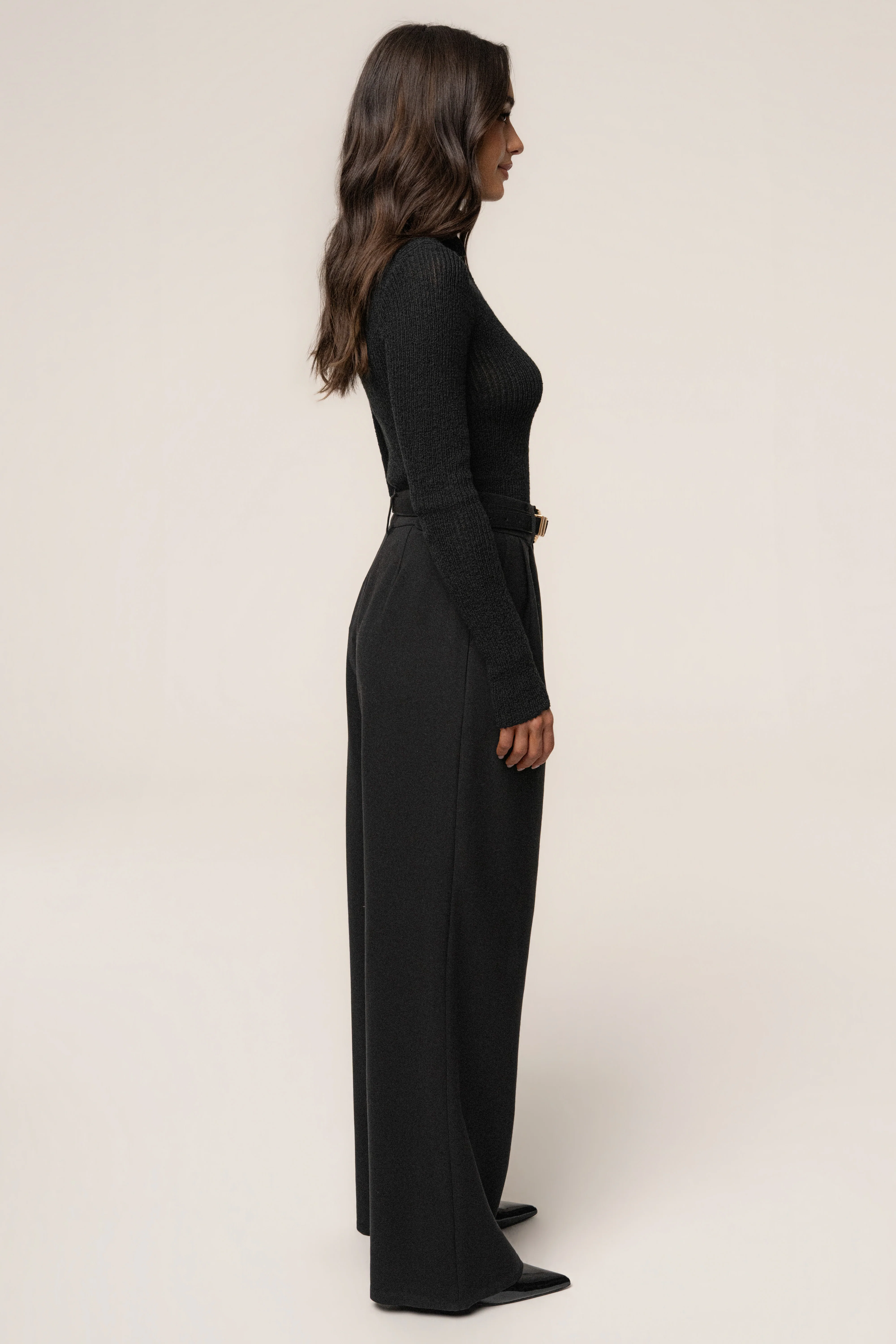 Black Carli Turtle Neck Top
